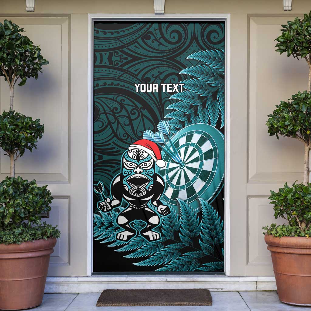 Personalised New Zealand Darts Christmas Door Cover Maori Fern Merry Dartsmas - Aussie Hoodie
