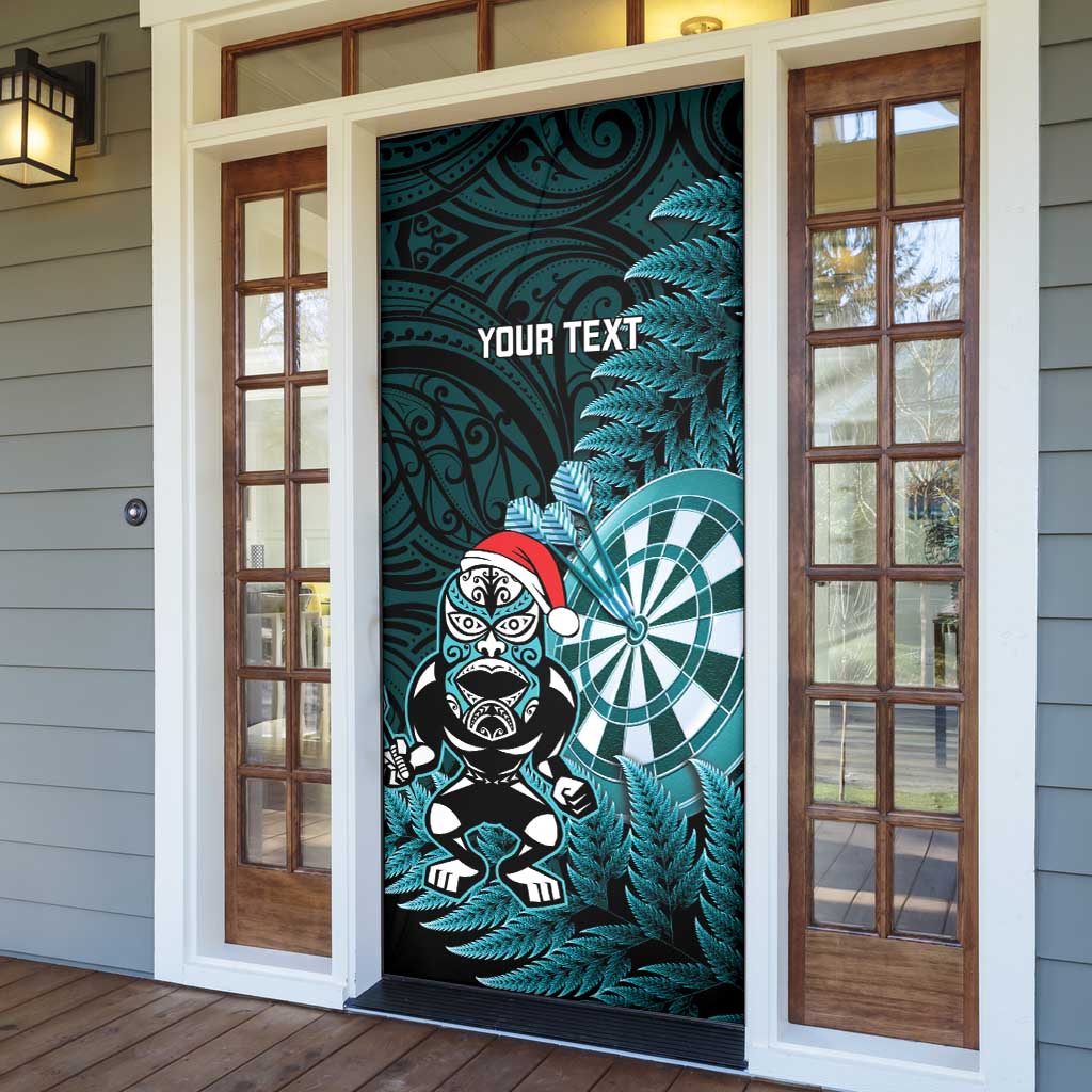 Personalised New Zealand Darts Christmas Door Cover Maori Fern Merry Dartsmas - Aussie Hoodie