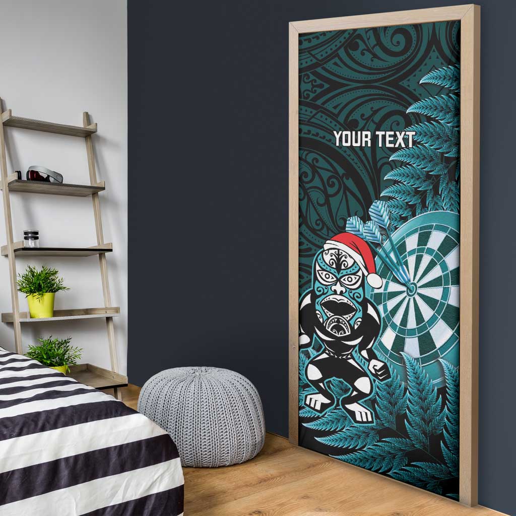 Personalised New Zealand Darts Christmas Door Cover Maori Fern Merry Dartsmas - Aussie Hoodie
