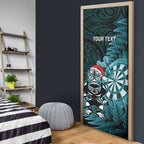 Personalised New Zealand Darts Christmas Door Cover Maori Fern Merry Dartsmas - Aussie Hoodie