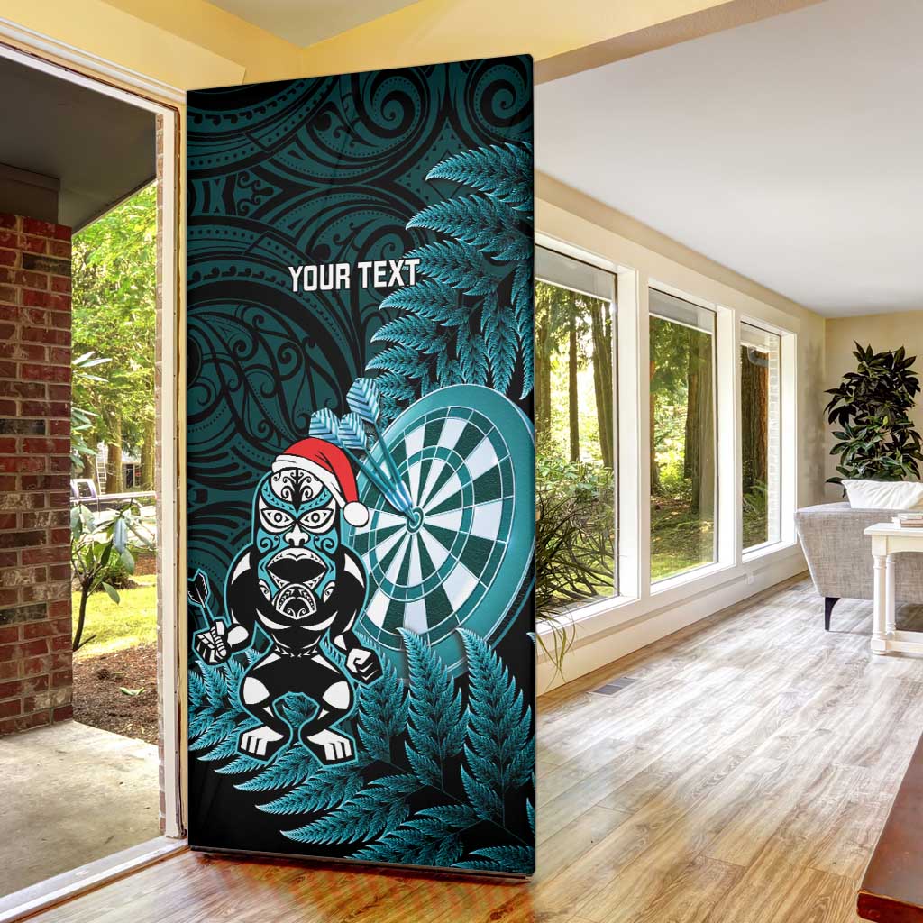 Personalised New Zealand Darts Christmas Door Cover Maori Fern Merry Dartsmas - Aussie Hoodie