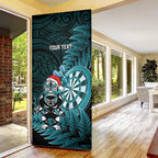 Personalised New Zealand Darts Christmas Door Cover Maori Fern Merry Dartsmas - Aussie Hoodie