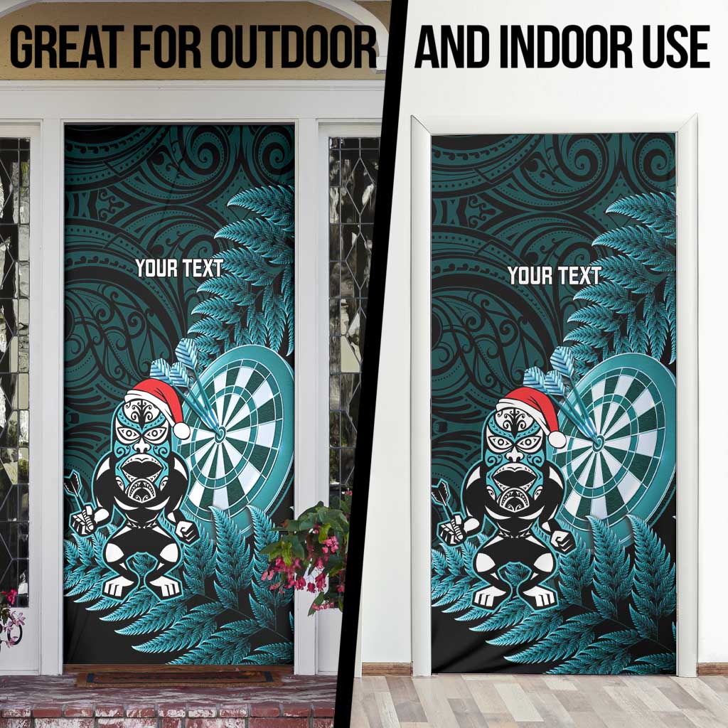 Personalised New Zealand Darts Christmas Door Cover Maori Fern Merry Dartsmas - Aussie Hoodie