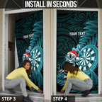 Personalised New Zealand Darts Christmas Door Cover Maori Fern Merry Dartsmas - Aussie Hoodie