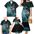 Personalised New Zealand Darts Christmas Family Matching Mermaid Dress and Hawaiian Shirt Maori Fern Merry Dartsmas - Aussie Hoodie