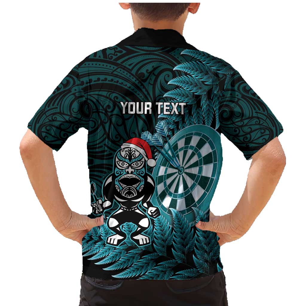 Personalised New Zealand Darts Christmas Family Matching Mermaid Dress and Hawaiian Shirt Maori Fern Merry Dartsmas - Aussie Hoodie