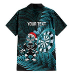 Personalised New Zealand Darts Christmas Family Matching Mermaid Dress and Hawaiian Shirt Maori Fern Merry Dartsmas - Aussie Hoodie