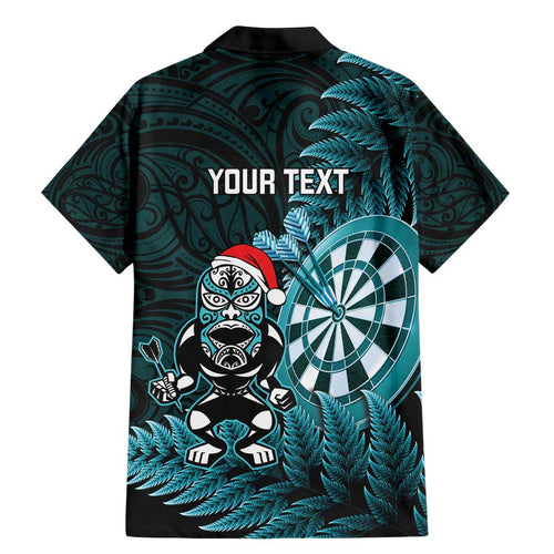 Personalised New Zealand Darts Christmas Family Matching Mermaid Dress and Hawaiian Shirt Maori Fern Merry Dartsmas - Aussie Hoodie