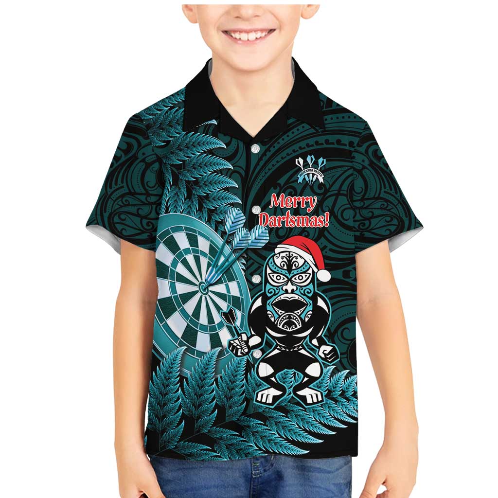 Personalised New Zealand Darts Christmas Family Matching Mermaid Dress and Hawaiian Shirt Maori Fern Merry Dartsmas - Aussie Hoodie