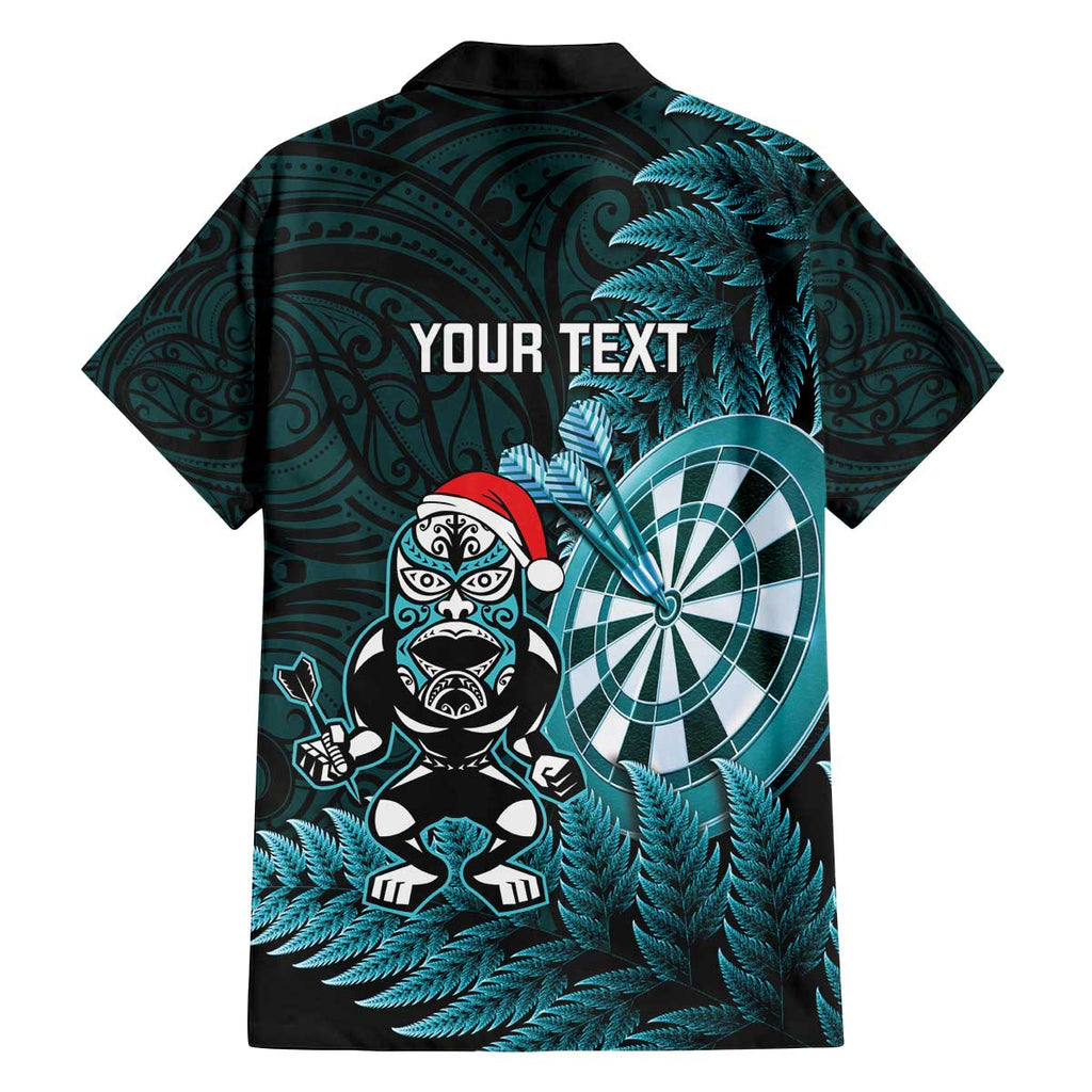 Personalised New Zealand Darts Christmas Family Matching Off The Shoulder Long Sleeve Dress and Hawaiian Shirt Maori Fern Merry Dartsmas - Aussie Hoodie