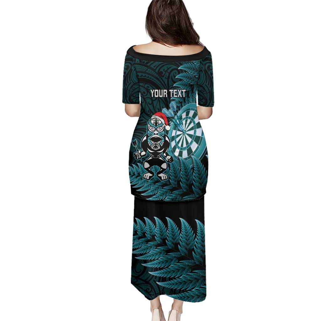 Personalised New Zealand Darts Christmas Family Matching Puletasi and Hawaiian Shirt Maori Fern Merry Dartsmas - Aussie Hoodie