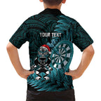 Personalised New Zealand Darts Christmas Family Matching Short Sleeve Bodycon Dress and Hawaiian Shirt Maori Fern Merry Dartsmas - Aussie Hoodie