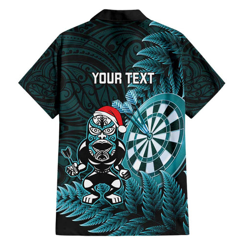 Personalised New Zealand Darts Christmas Family Matching Short Sleeve Bodycon Dress and Hawaiian Shirt Maori Fern Merry Dartsmas - Aussie Hoodie