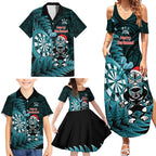 Personalised New Zealand Darts Christmas Family Matching Summer Maxi Dress and Hawaiian Shirt Maori Fern Merry Dartsmas - Aussie Hoodie