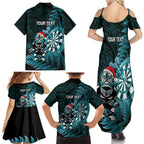 Personalised New Zealand Darts Christmas Family Matching Summer Maxi Dress and Hawaiian Shirt Maori Fern Merry Dartsmas - Aussie Hoodie