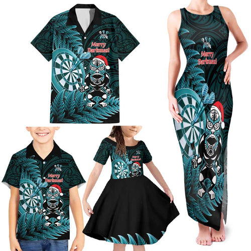 Personalised New Zealand Darts Christmas Family Matching Tank Maxi Dress and Hawaiian Shirt Maori Fern Merry Dartsmas - Aussie Hoodie