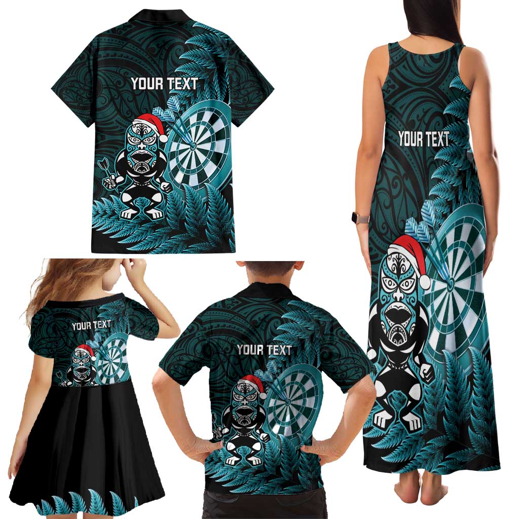 Personalised New Zealand Darts Christmas Family Matching Tank Maxi Dress and Hawaiian Shirt Maori Fern Merry Dartsmas - Aussie Hoodie
