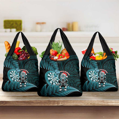 New Zealand Darts Christmas Grocery Bag Maori Fern Merry Dartsmas - Aussie Hoodie