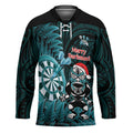 Personalised New Zealand Darts Christmas Hockey Jersey Maori Fern Merry Dartsmas - Aussie Hoodie