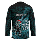 Personalised New Zealand Darts Christmas Hockey Jersey Maori Fern Merry Dartsmas - Aussie Hoodie