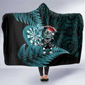 New Zealand Darts Christmas Hooded Blanket Maori Fern Merry Dartsmas - Aussie Hoodie