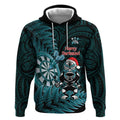 Personalised New Zealand Darts Christmas Hoodie Maori Fern Merry Dartsmas - Aussie Hoodie