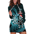 Personalised New Zealand Darts Christmas Hoodie Dress Maori Fern Merry Dartsmas - Aussie Hoodie