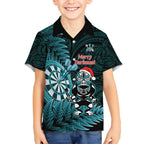 Personalised New Zealand Darts Christmas Kid Hawaiian Shirt Maori Fern Merry Dartsmas - Aussie Hoodie