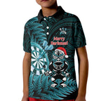 Personalised New Zealand Darts Christmas Kid Polo Shirt Maori Fern Merry Dartsmas - Aussie Hoodie