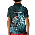 Personalised New Zealand Darts Christmas Kid Polo Shirt Maori Fern Merry Dartsmas - Aussie Hoodie