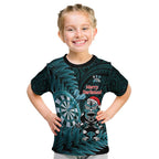 Personalised New Zealand Darts Christmas Kid T Shirt Maori Fern Merry Dartsmas - Aussie Hoodie