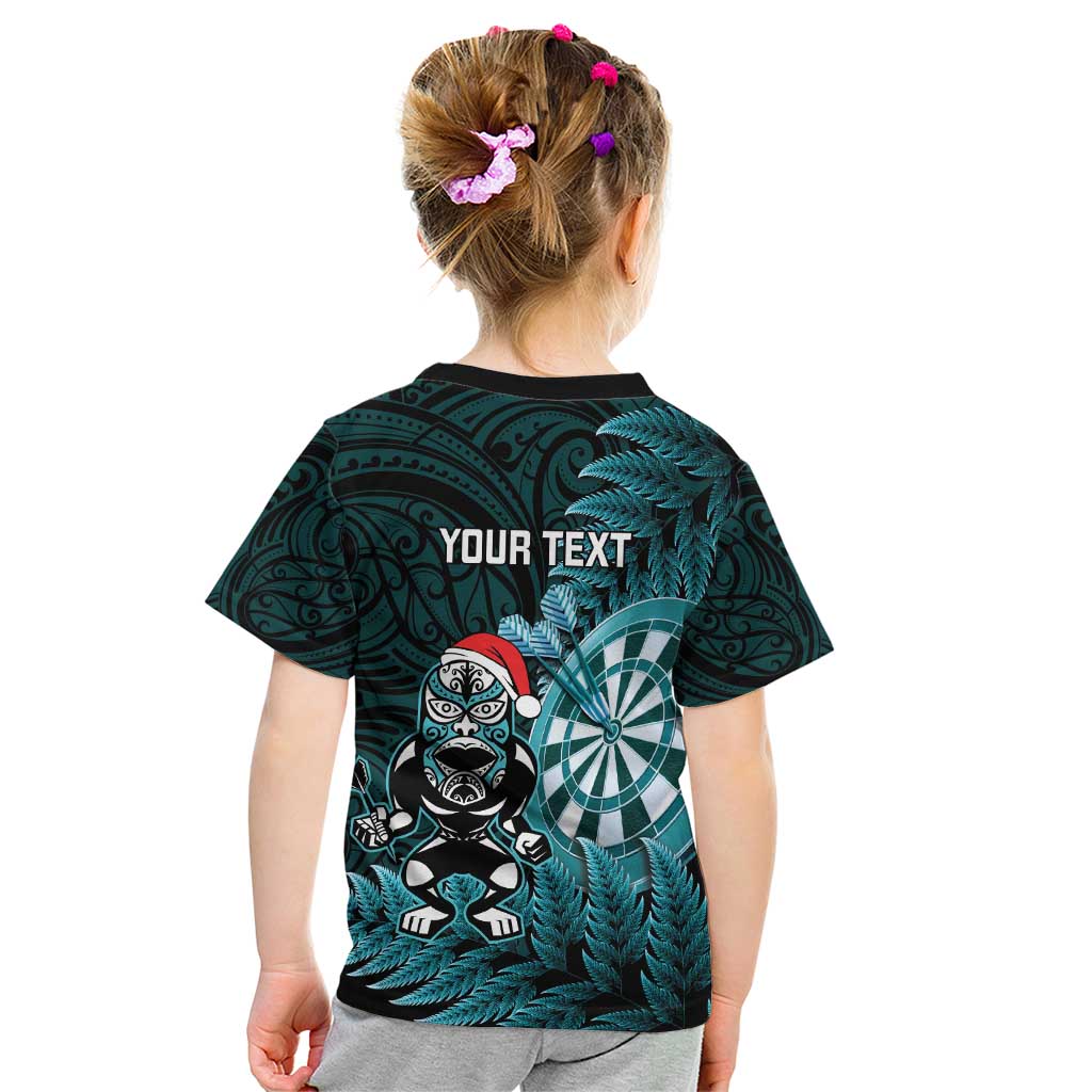 Personalised New Zealand Darts Christmas Kid T Shirt Maori Fern Merry Dartsmas - Aussie Hoodie