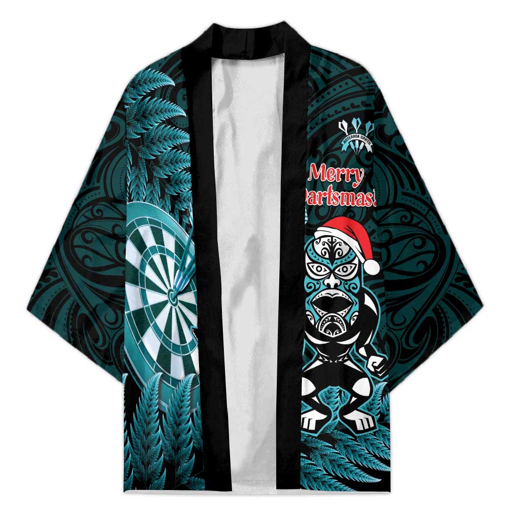 Personalised New Zealand Darts Christmas Kimono Maori Fern Merry Dartsmas - Aussie Hoodie