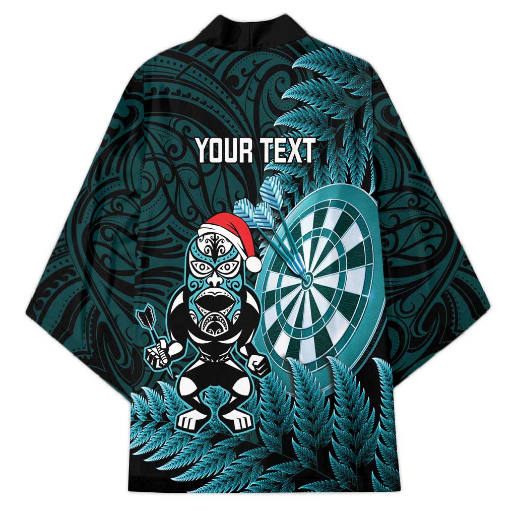 Personalised New Zealand Darts Christmas Kimono Maori Fern Merry Dartsmas - Aussie Hoodie