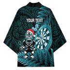 Personalised New Zealand Darts Christmas Kimono Maori Fern Merry Dartsmas - Aussie Hoodie