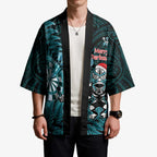 Personalised New Zealand Darts Christmas Kimono Maori Fern Merry Dartsmas - Aussie Hoodie