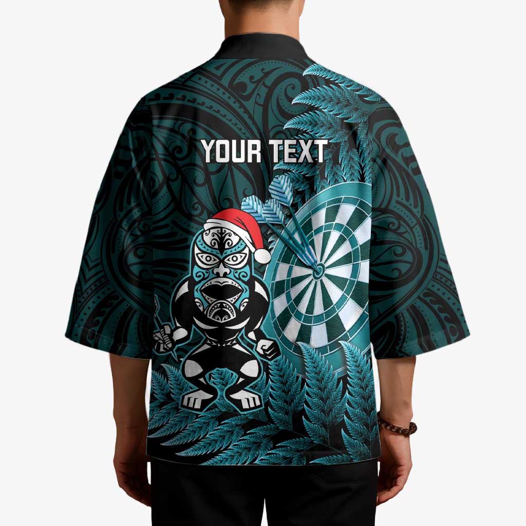 Personalised New Zealand Darts Christmas Kimono Maori Fern Merry Dartsmas - Aussie Hoodie