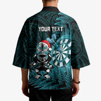 Personalised New Zealand Darts Christmas Kimono Maori Fern Merry Dartsmas - Aussie Hoodie