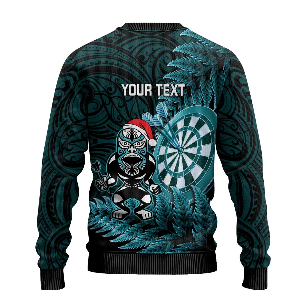 Personalised New Zealand Darts Christmas Ugly Christmas Sweater Maori Fern Merry Dartsmas - Aussie Hoodie