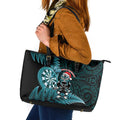 New Zealand Darts Christmas Leather Tote Bag Maori Fern Merry Dartsmas - Aussie Hoodie
