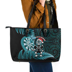 New Zealand Darts Christmas Leather Tote Bag Maori Fern Merry Dartsmas - Aussie Hoodie