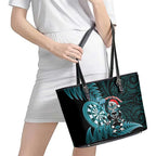 New Zealand Darts Christmas Leather Tote Bag Maori Fern Merry Dartsmas - Aussie Hoodie