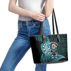 New Zealand Darts Christmas Leather Tote Bag Maori Fern Merry Dartsmas - Aussie Hoodie