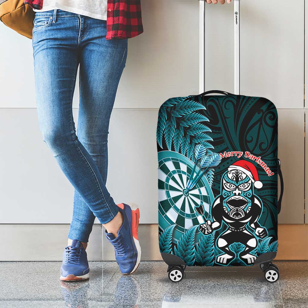 New Zealand Darts Christmas Luggage Cover Maori Fern Merry Dartsmas - Aussie Hoodie