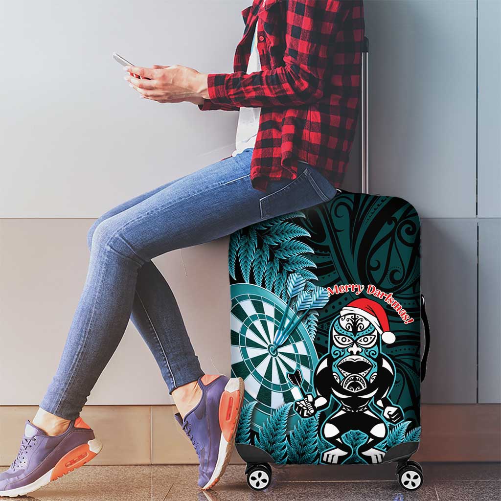 New Zealand Darts Christmas Luggage Cover Maori Fern Merry Dartsmas - Aussie Hoodie