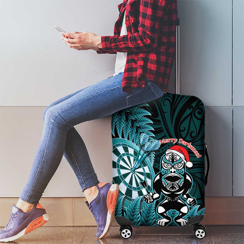 New Zealand Darts Christmas Luggage Cover Maori Fern Merry Dartsmas - Aussie Hoodie