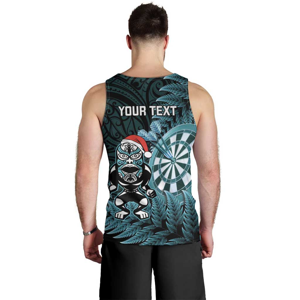 Personalised New Zealand Darts Christmas Men Tank Top Maori Fern Merry Dartsmas - Aussie Hoodie