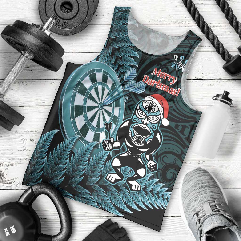 Personalised New Zealand Darts Christmas Men Tank Top Maori Fern Merry Dartsmas - Aussie Hoodie