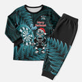 Personalised New Zealand Darts Christmas Pajama Set Maori Fern Merry Dartsmas - Aussie Hoodie