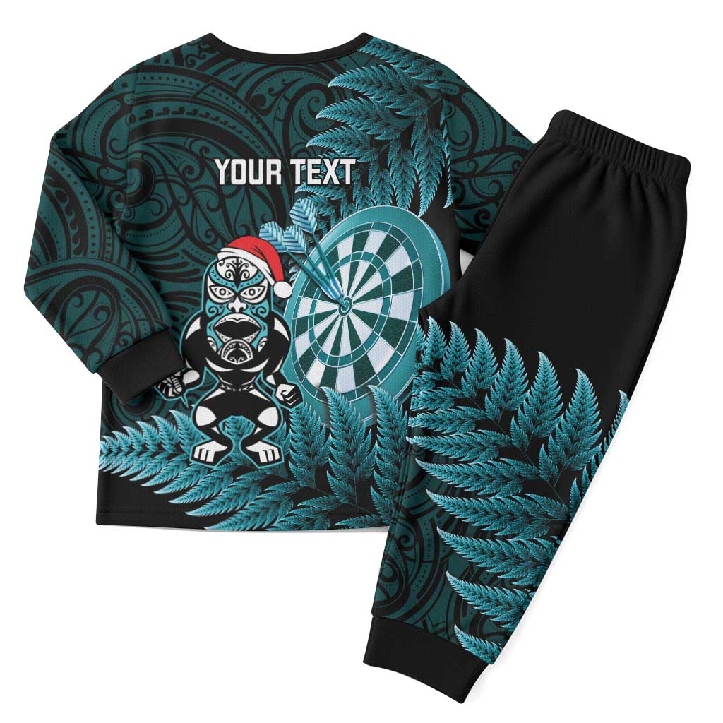 Personalised New Zealand Darts Christmas Pajama Set Maori Fern Merry Dartsmas - Aussie Hoodie